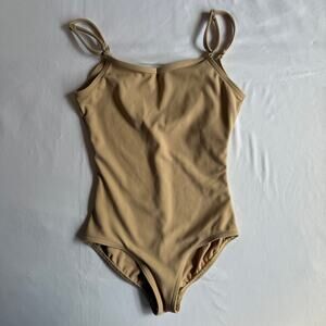 Capezio Nude Convertible Camisole Leotard Bodysuit Medium Balletcore Dancewear